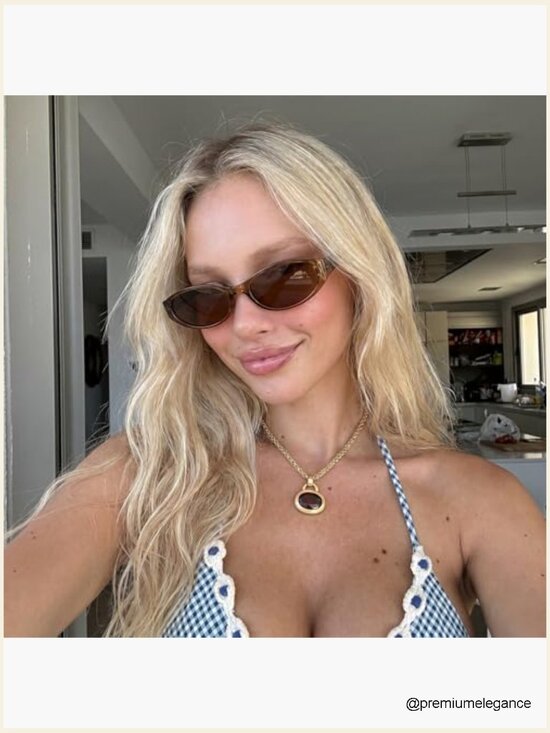 Retro Oval Sunglasses for Women - UV400 Small Chic 90s Style Shades Lightweight
